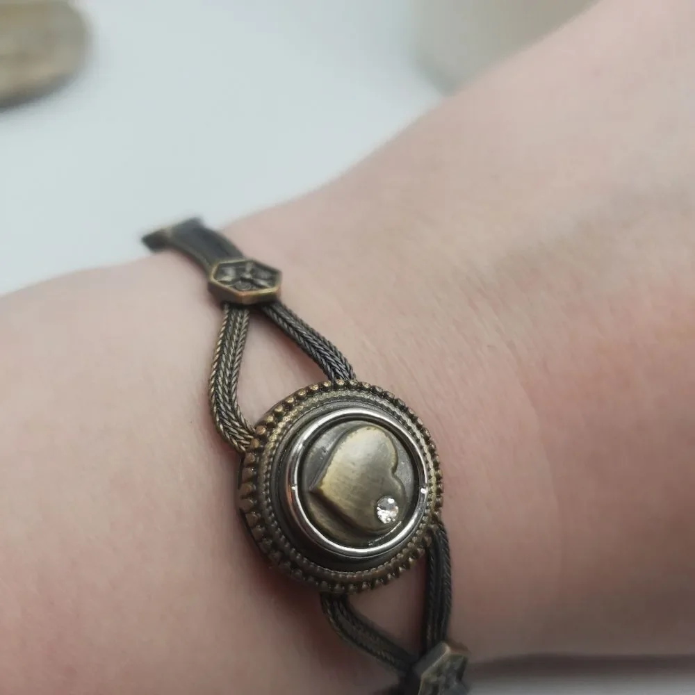 Antique Sterling bullet sweetheart bracelet B0208
